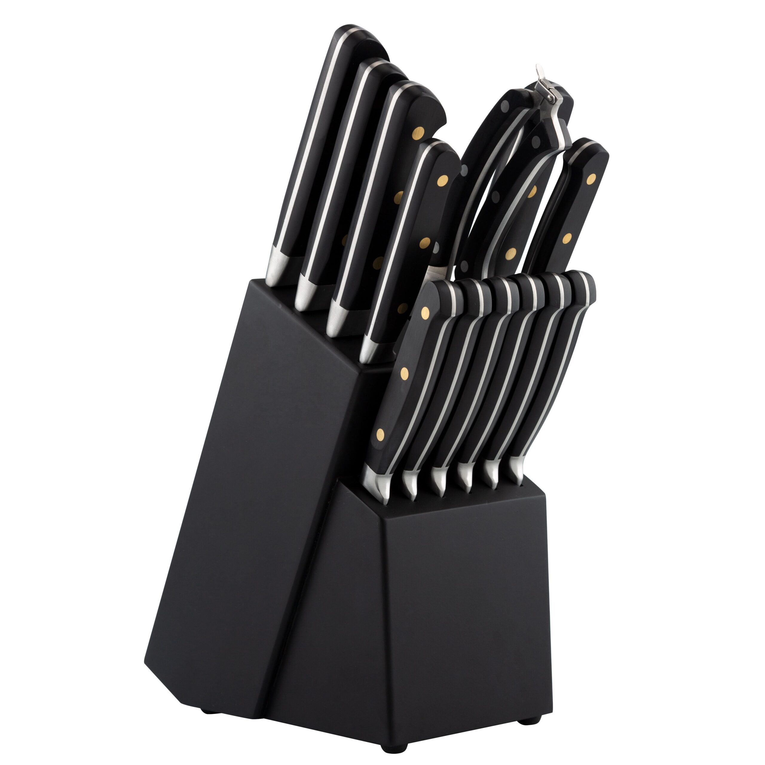 14pc Stainless Steel Chef Knife Metal Block Kit