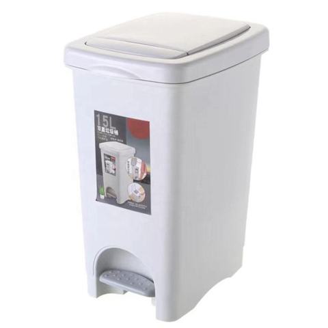 15L Plastic Push Step Garbage Can