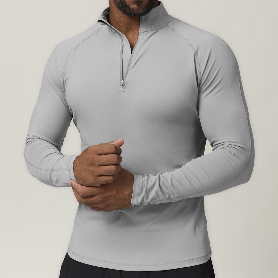Men Quick-Dry Zip Tee
