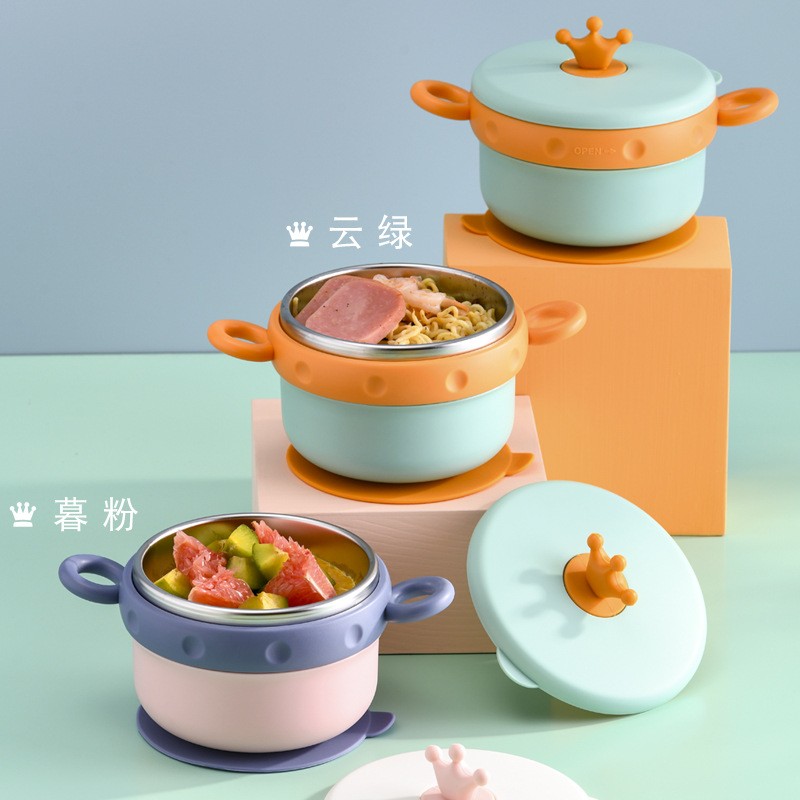 316 Stainless Steel Baby Silicone Bowl Plate