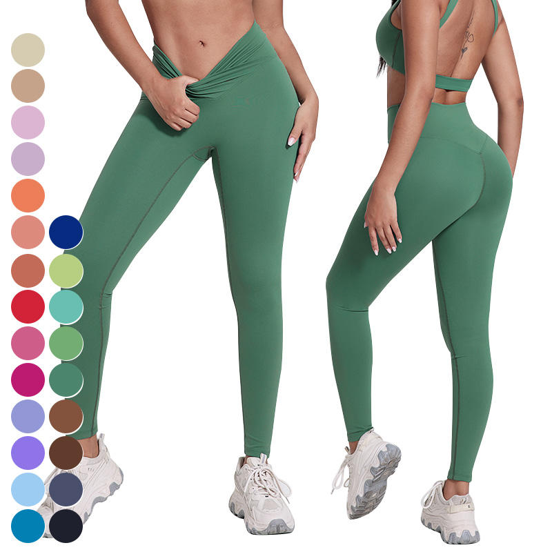 Cross V Logo Yoga Leggings