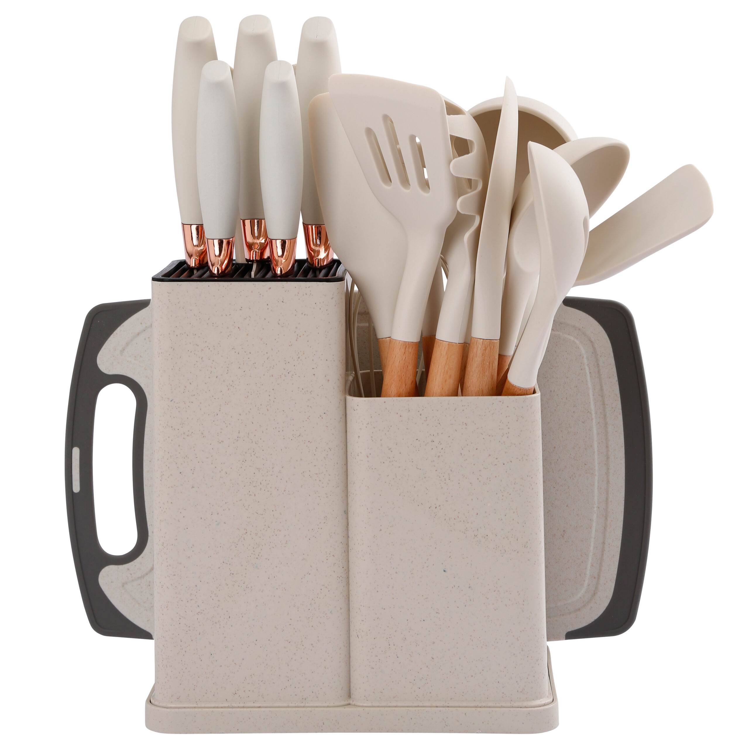 7pc Stainless Steel Knife Set Hollow Handle & Block