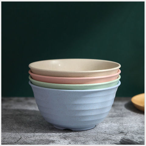 4 Piece Wheat Straw Bowl Set