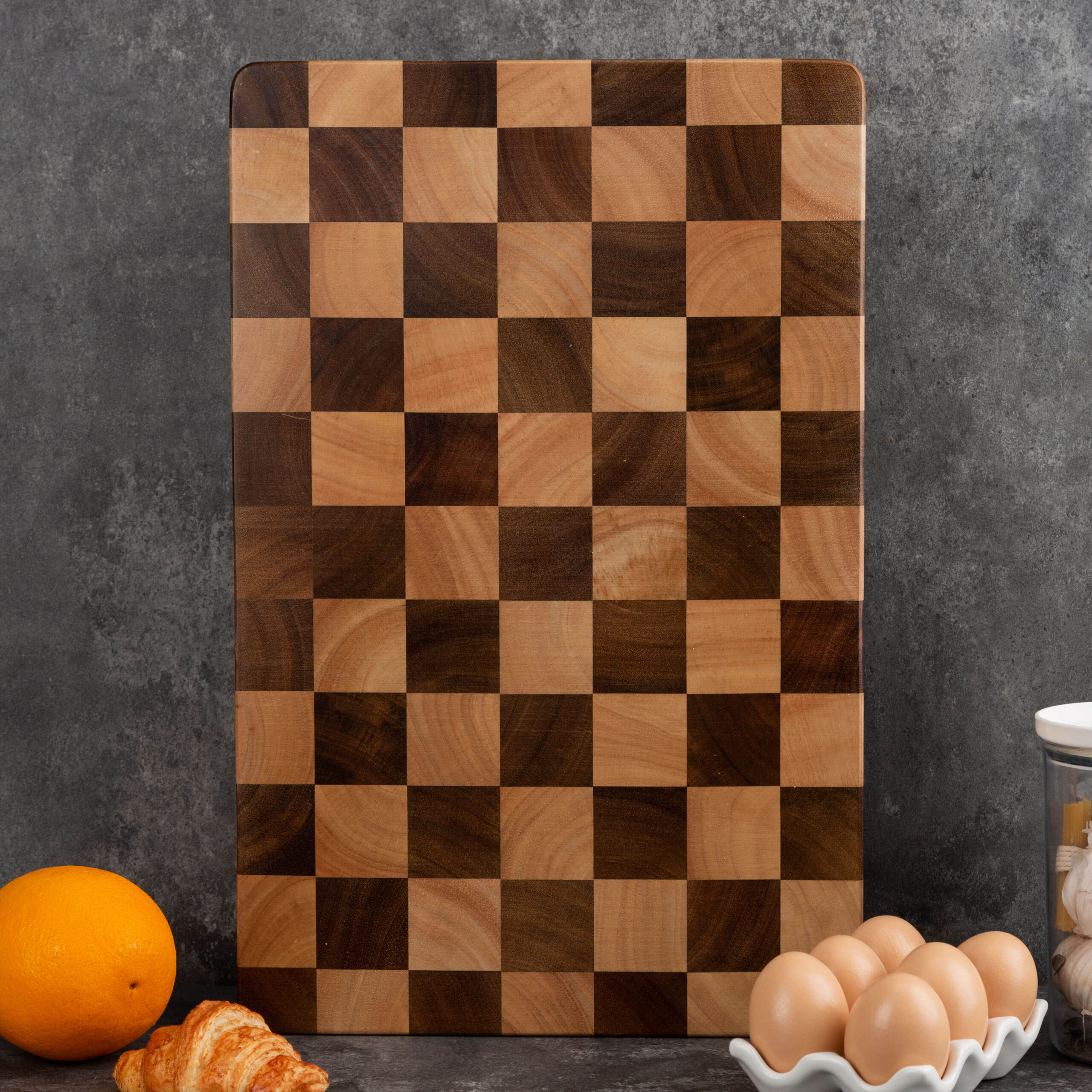 Double-Sided Natural Rubber Acacia Wooden Cutting Board
