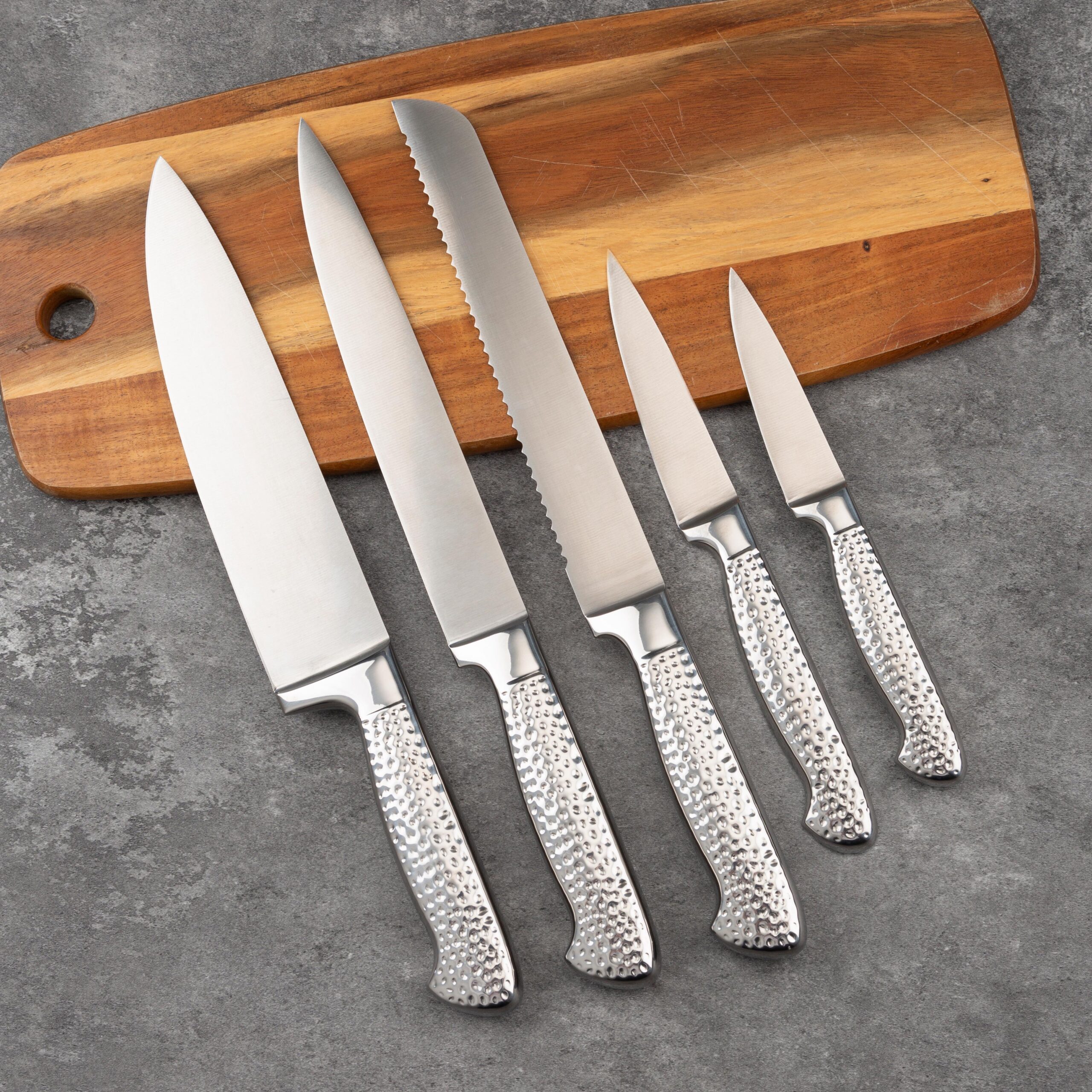 5pc Food-Grade Stainless Steel Knife Hollow Handle