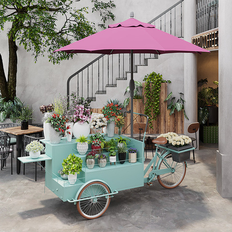 Portable Bike Flower Display Cart