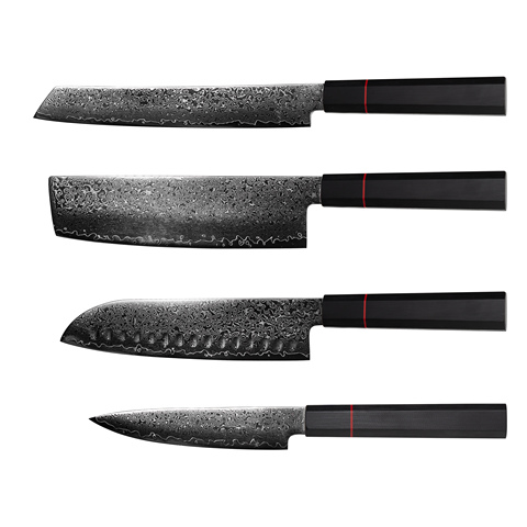 4 Piece Damascus Chef Knife Set