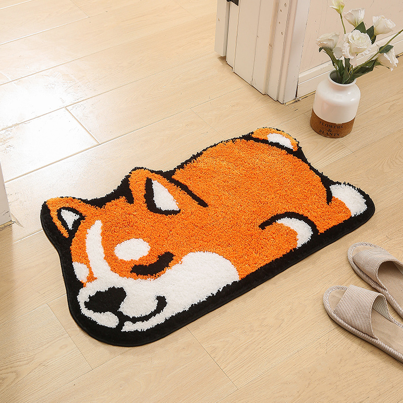 Cartoon Flocking Non Slip Bath Mat