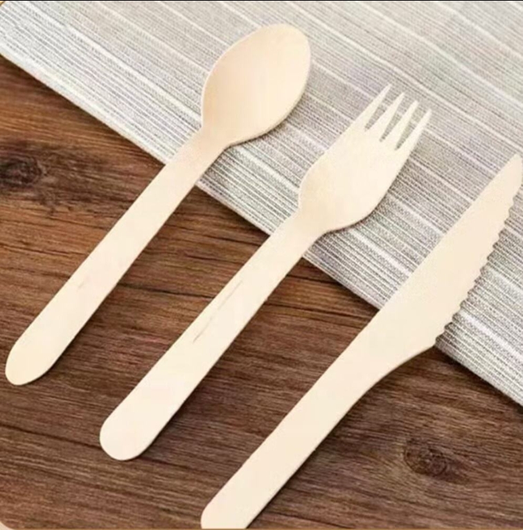 Outdoor Wooden Cutlery Set Biodegradable