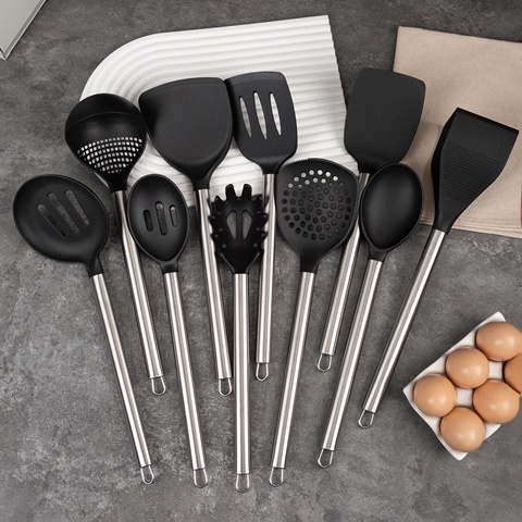 Black Non Stick Silicone & Nylon Tool Set