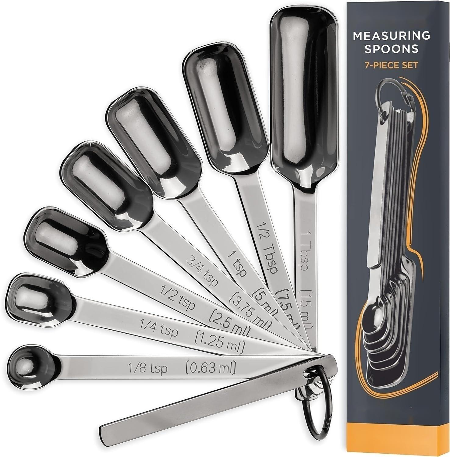 7pc Stainless Steel Measuring Spoon Set