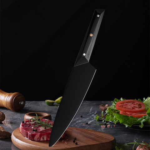 G10 Handle 7Cr17MoV Black Stainless Steel Chef Knife
