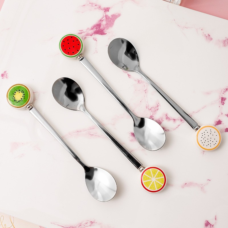 Fruit Pattern Ceramic Cutlery Set