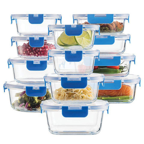 12pcs Glass Bento Crisper Set