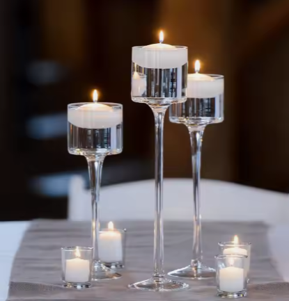 Clear Glass Cylinder Candle Holder Tall