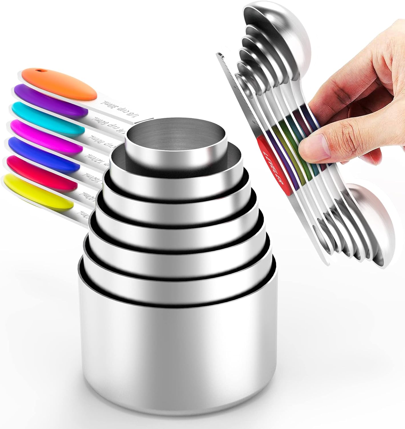 Magnetic Stainless Steel Measuring Cups Spoons