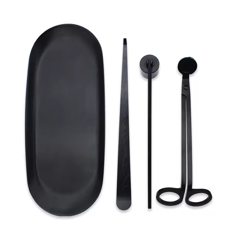Black Stainless Steel Wick Trimmer Set