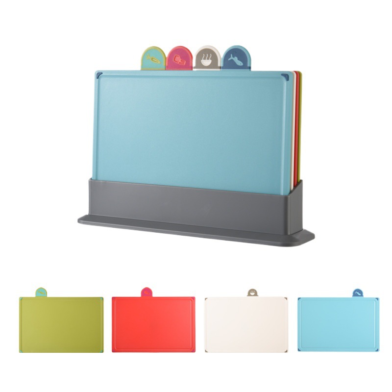 4 in 1 Color Coded Cutting Board with Tray