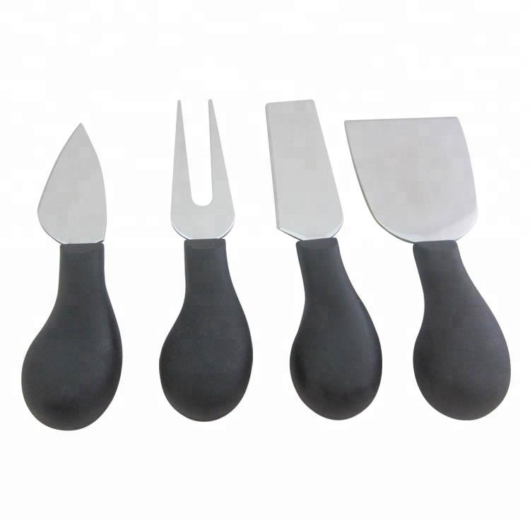 4pcs White Handle Cheese Knife Set