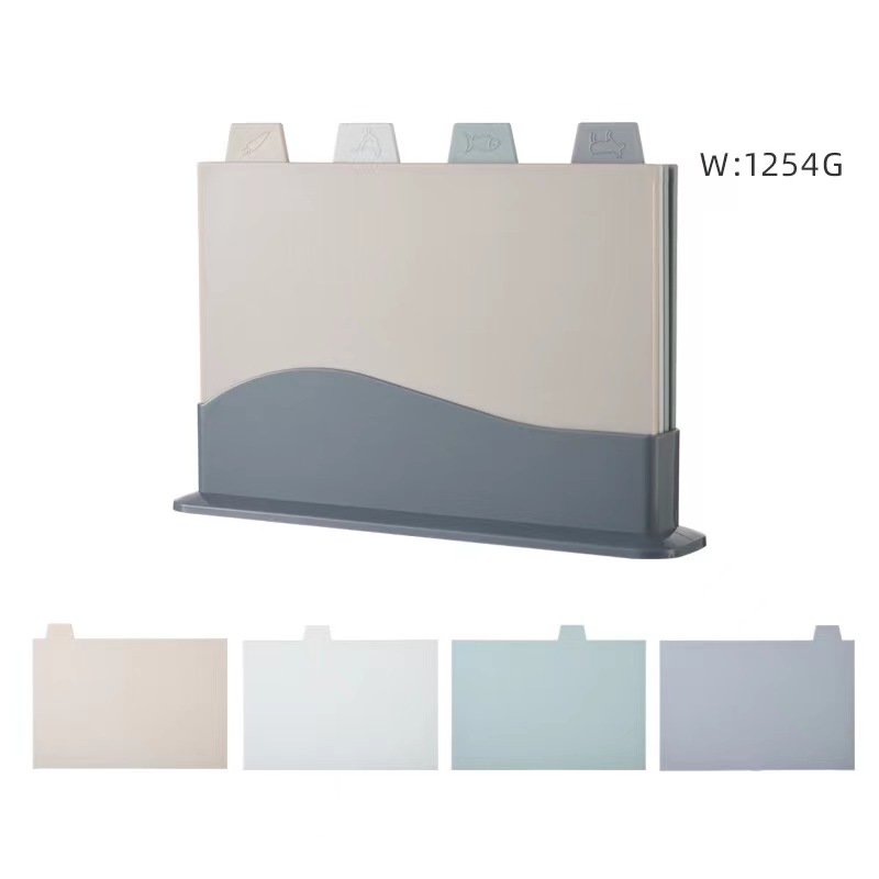 4Pcs Color Coded Cutting Board Set with Tray