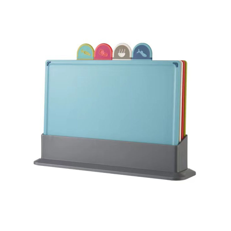 4 Color Wheat Stalk Cutting Board Set with Stand