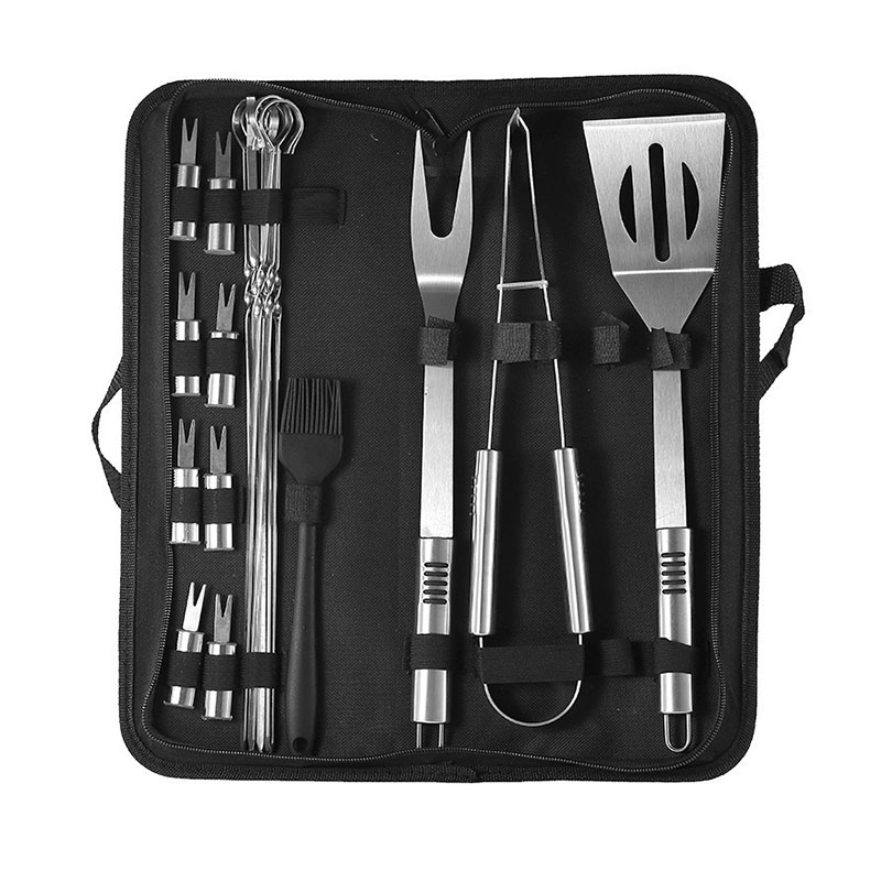Stainless Steel BBQ Kitchen Utensils Set w/ Nylon Bag