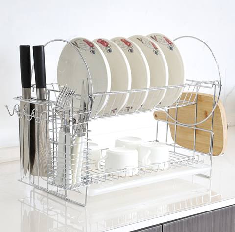 Double Layer Metal Dish Drain Rack