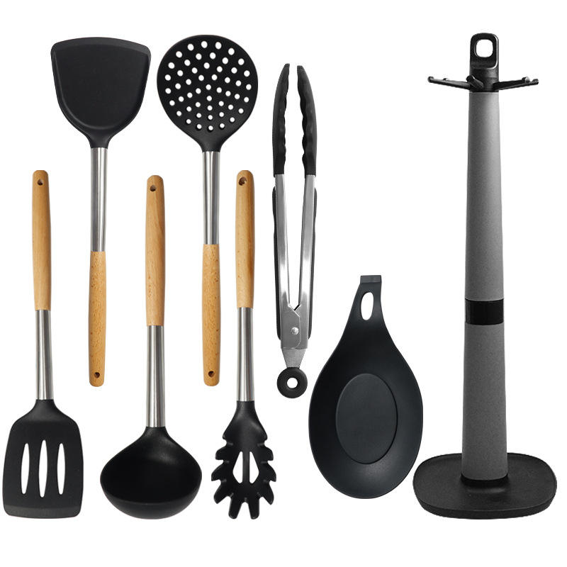 19 Pcs Wood-Handle Kitchen Utensils Set