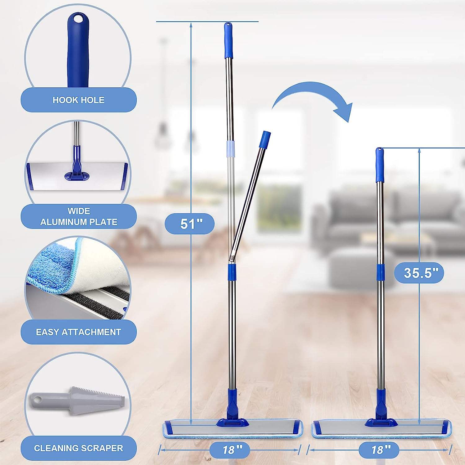 Steel Handle Pro Flat Dust Mop