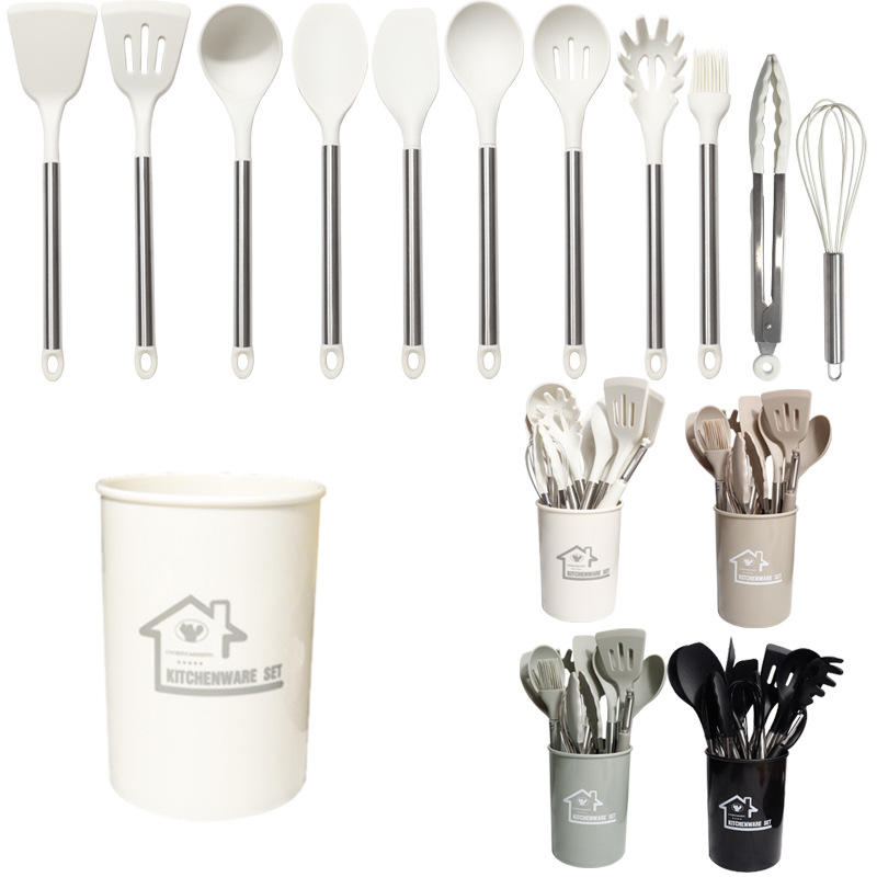 11-12 Pcs Wood Silicone Set