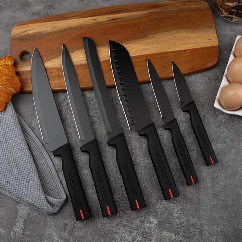 6pcs PP Handle Stainless Steel Chef Knife Set
