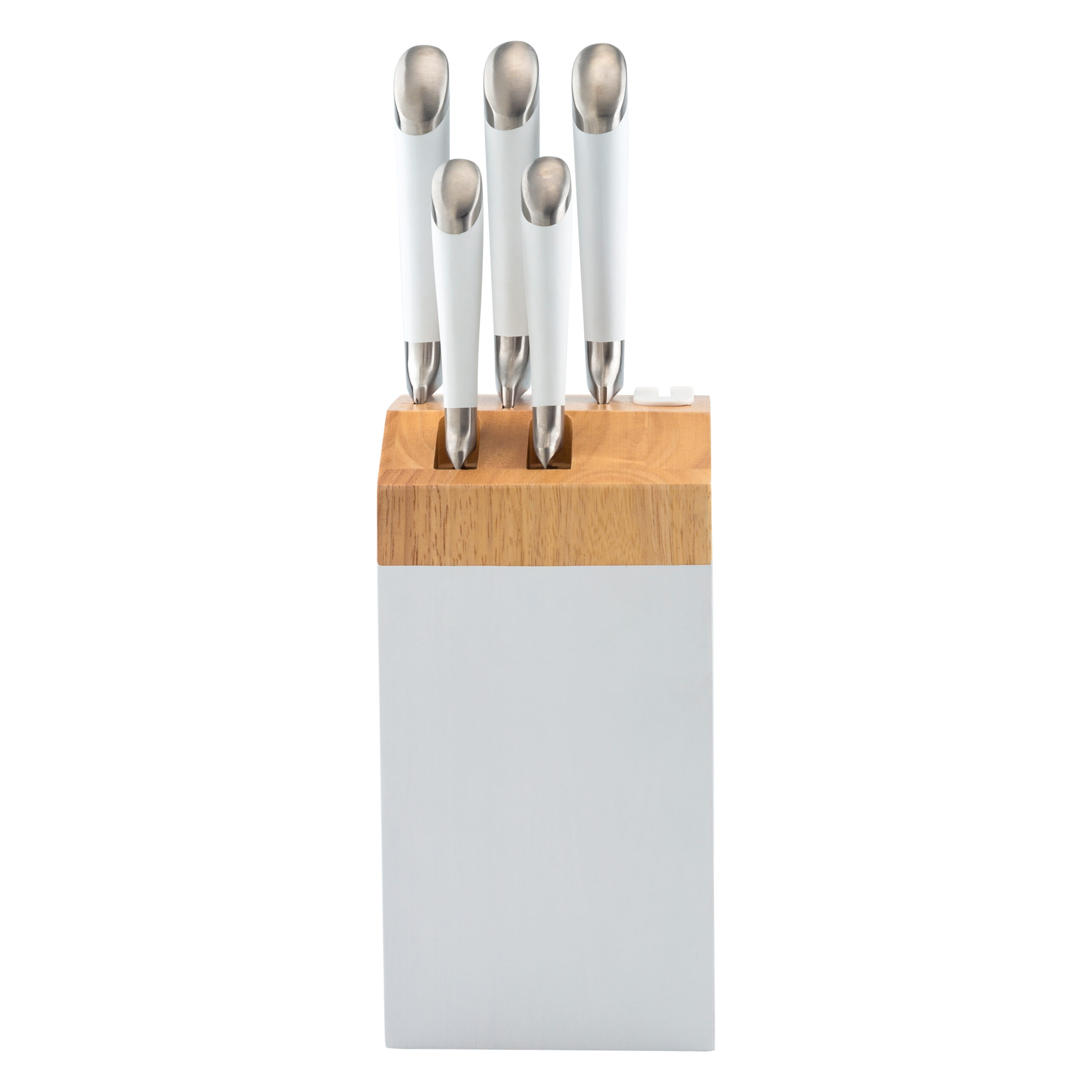 6pc Stainless Steel Chef Knife Set with Wood Block