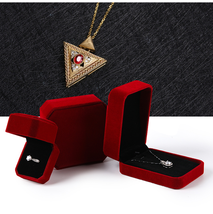 Velvet Jewelry Box Packaging Ring Pendant
