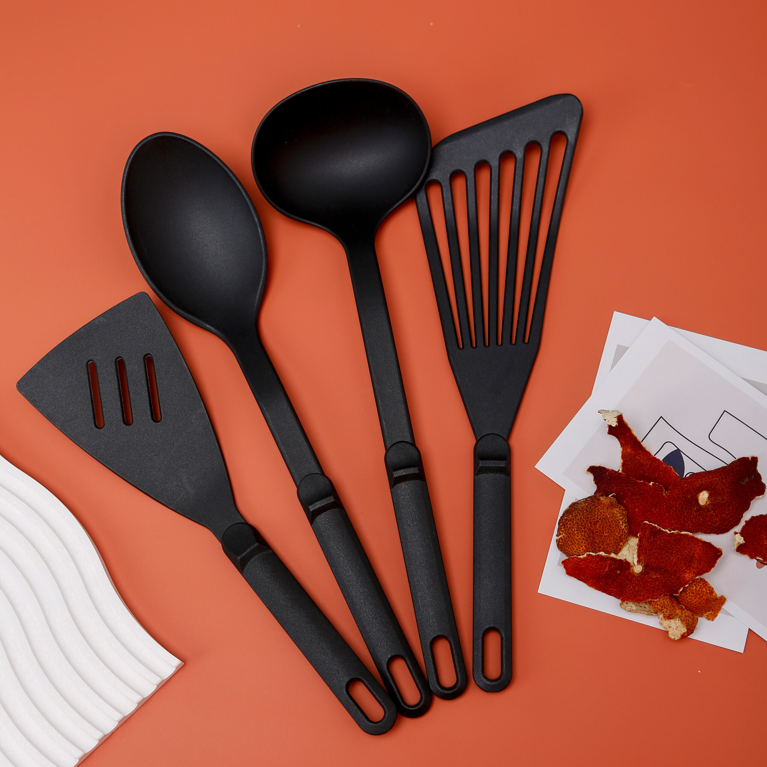 4 Piece Heat Resistant Nylon Ladle & Turner