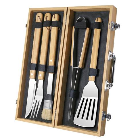 5pcs Wood Handle Camp Spatula Kit