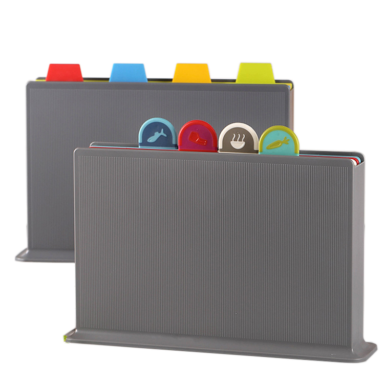 4Pcs Double Sided Plastic Cutting Board Set
