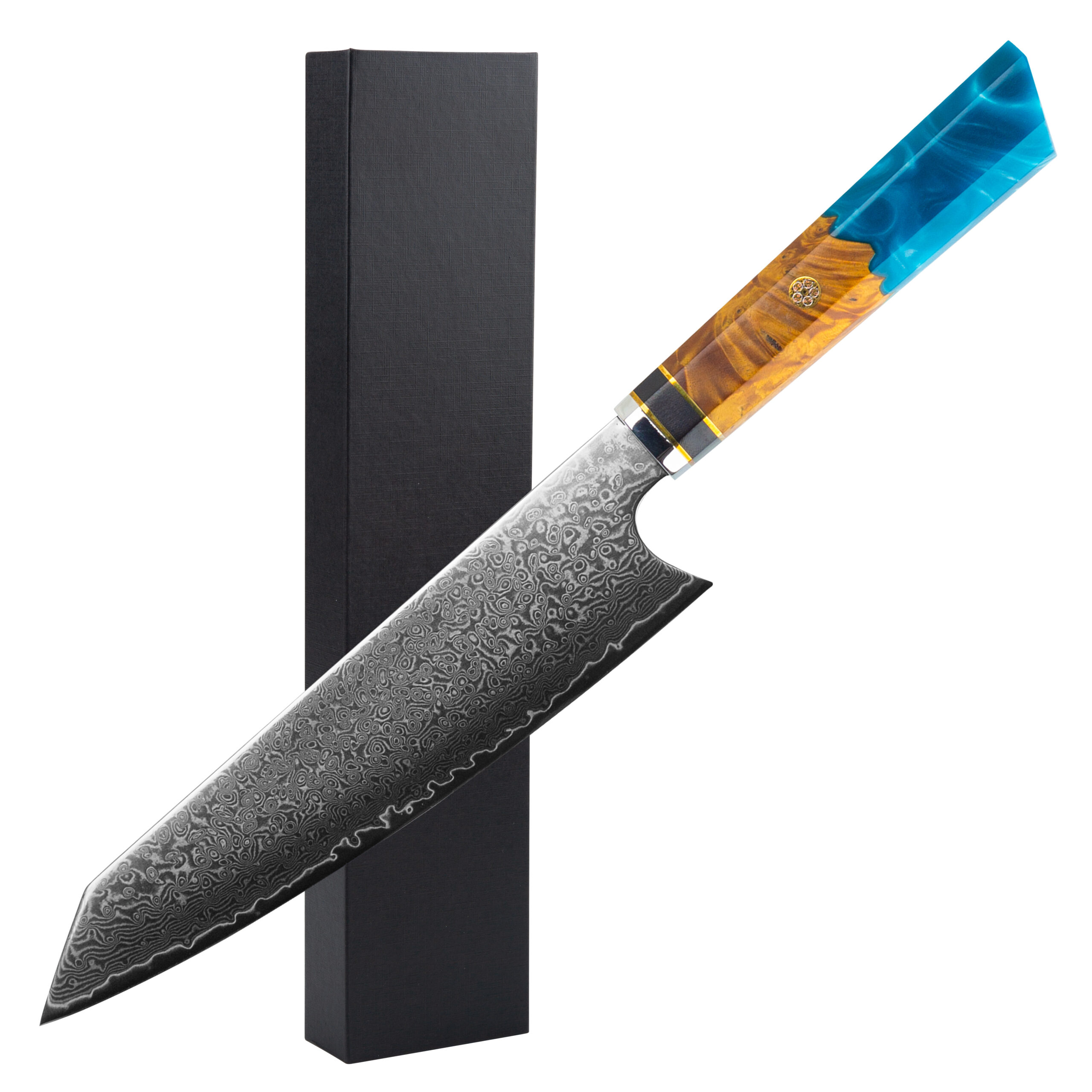 8 Inch Blue Resin Damascus Chef Knife