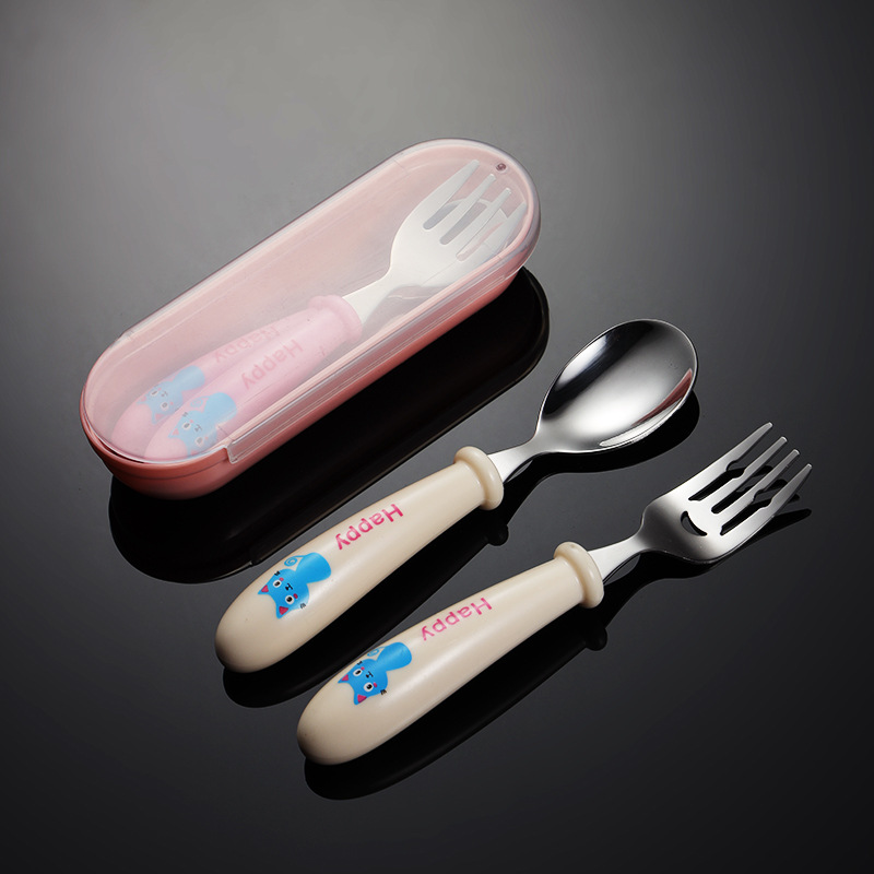 Kids Metal Flatware Plastic Handle
