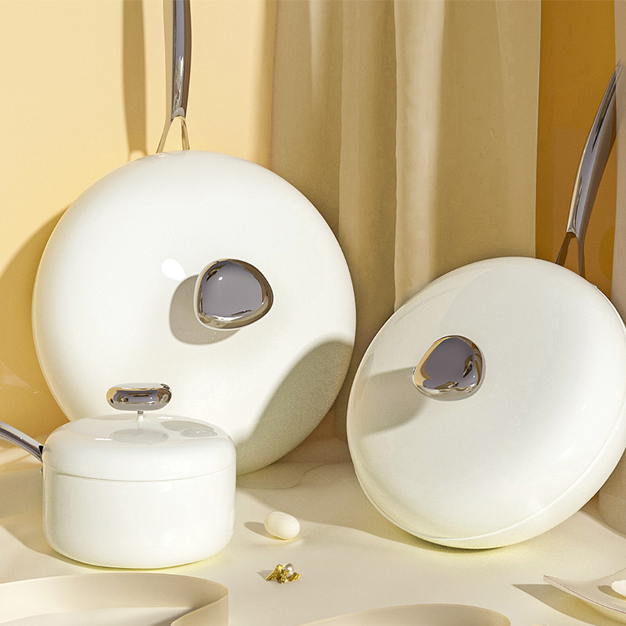 White Medical Stone Cookware Set