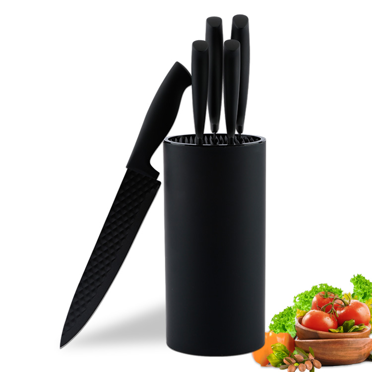 3Cr13 Stainless Steel Holder Fruit Veg Slicing 5pc Knife Set