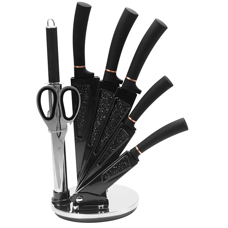 8pc Stainless Steel Daily Sharpener Stand Knife Set