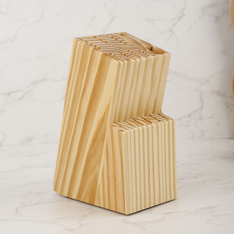 Wood Block + Magnet Strip Knife Storage