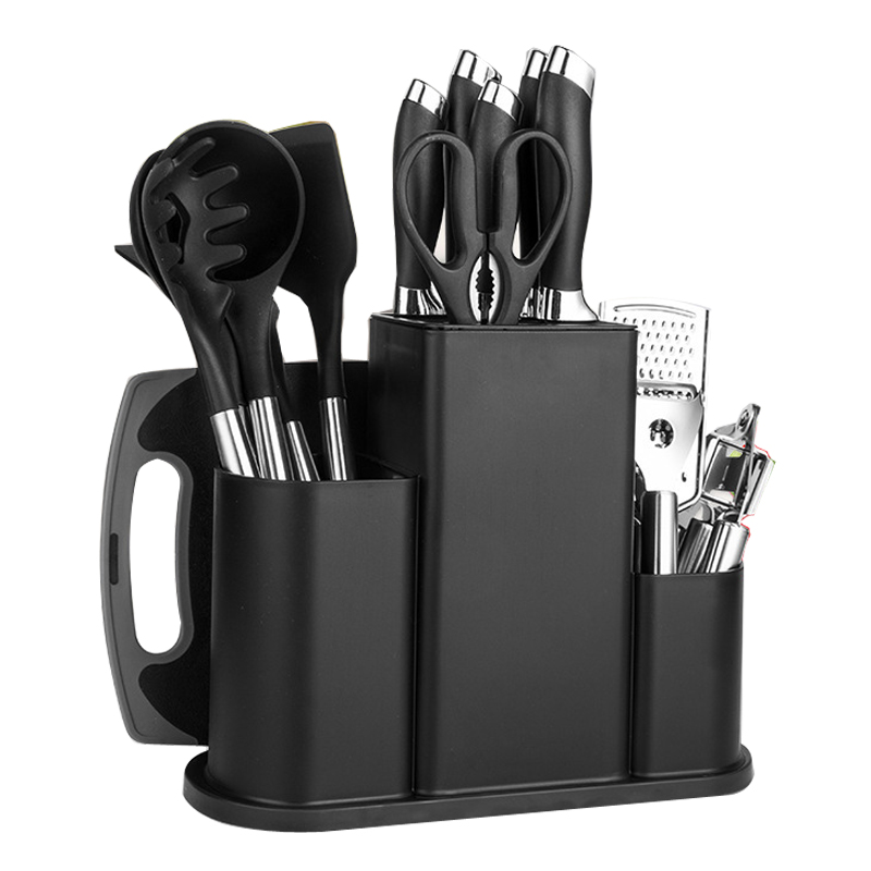 Black-Pink-Green Silicone Utensils Set