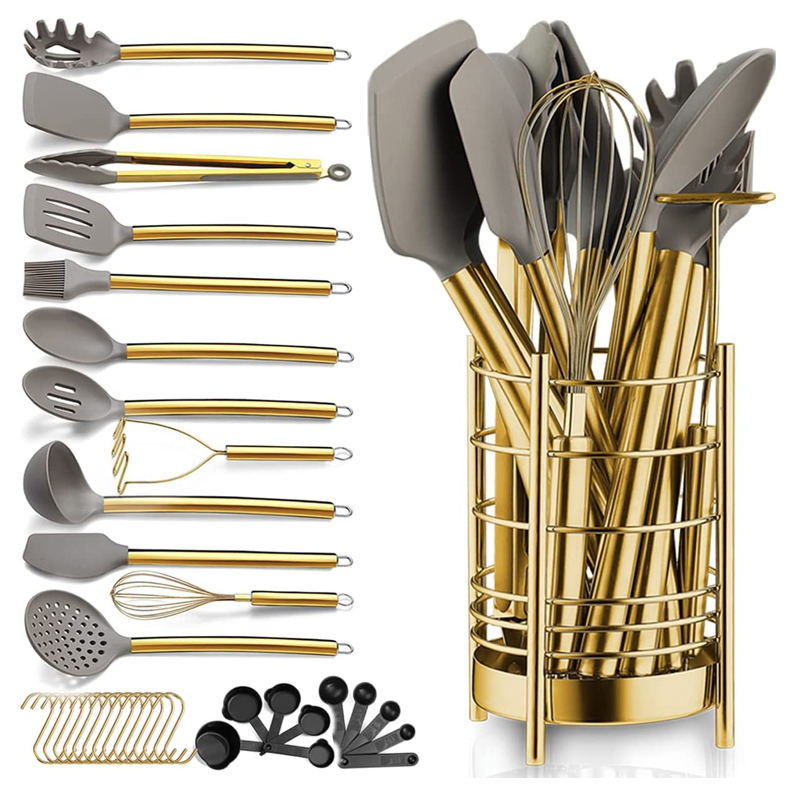 7pcs Gold-Handle Silicone Tool Set