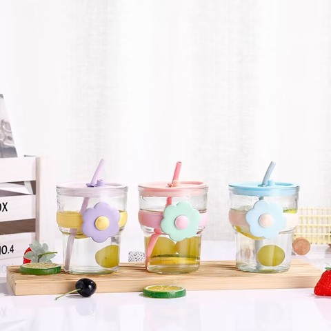 L-New-Products-400ml-Cute-Flower-Glass.png_480x480.jpg 400ml Flower Glass Cup with Sleeve and Straw