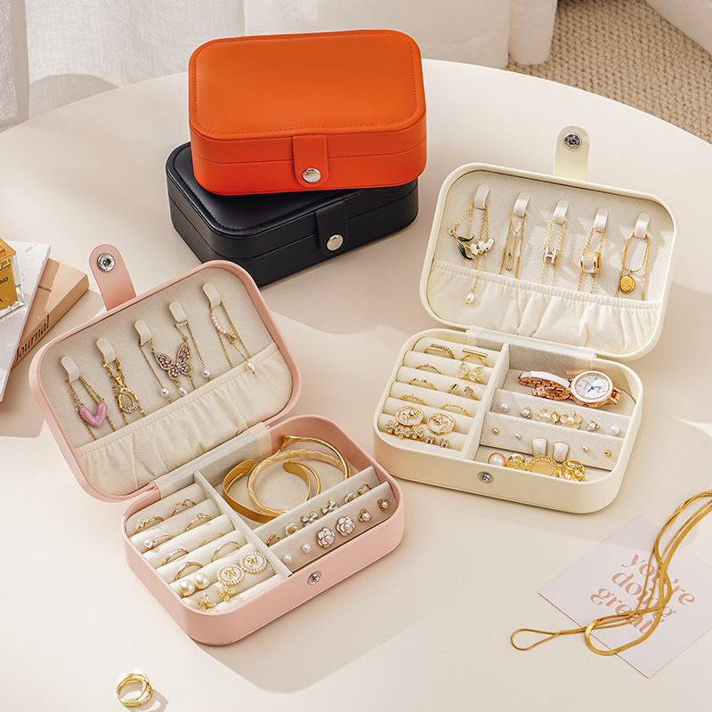 Compact PU Leather Jewelry Case