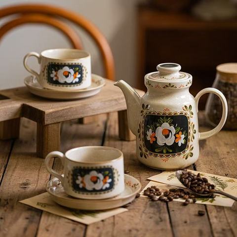 M-Retro-Classic-Tea-Set-Ceramic-Coffee.jpg_480x480.jpg Retro Ceramic Tea Pot Saucer Set