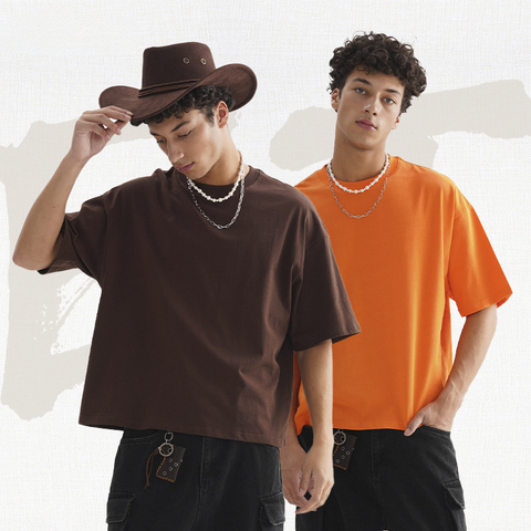 Men Boxy Off-Shoulder Tee