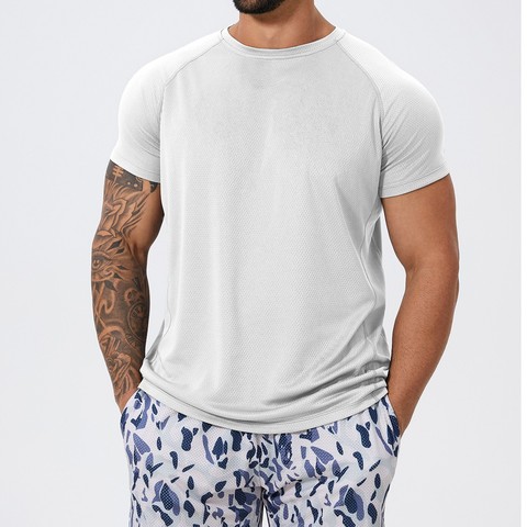 Men Muscle Solid Sport Tee