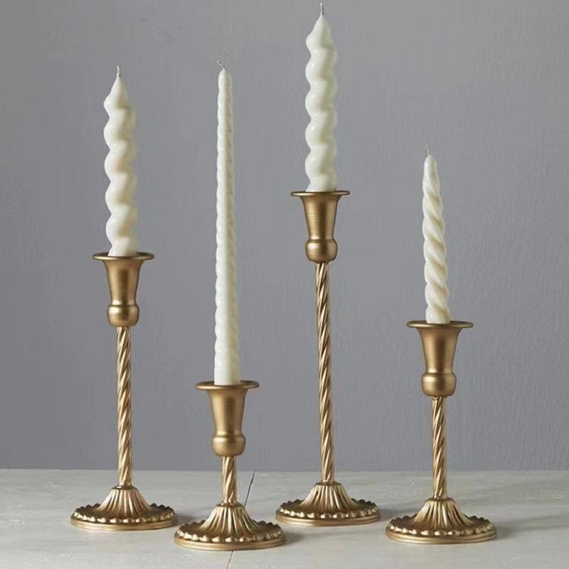 Gold Metal Taper Candle Cup Wedding